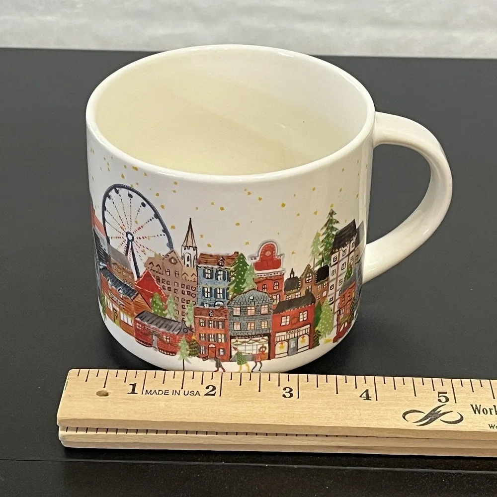 POTTERY BARN Christmas in the City Coffee Cup Mug
